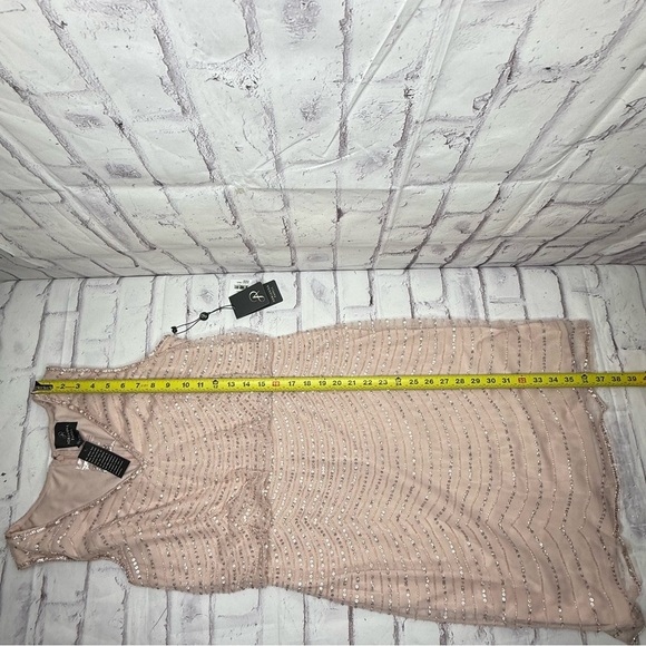 NWT Adrianna Papell Sleeveless Blousen Beaded Mini Dress Sz 8 Pink Glam Cocktail - Picture 7 of 10